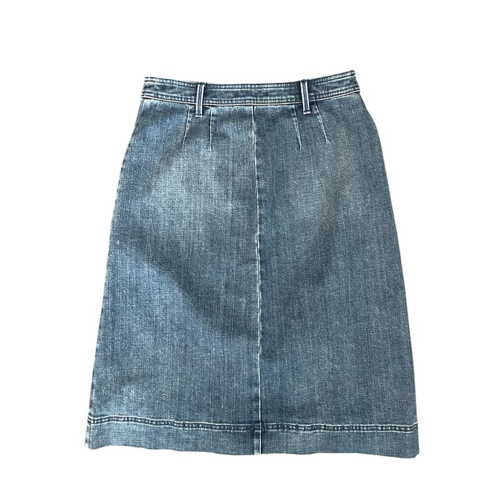 TALBOTS Talbots Stretch Denim A-Line Button Front… - image 3